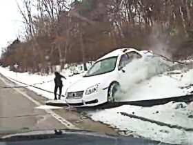 14-year-old Boy Crashes Stolen Car while Fleeing From Officers on icy Roads