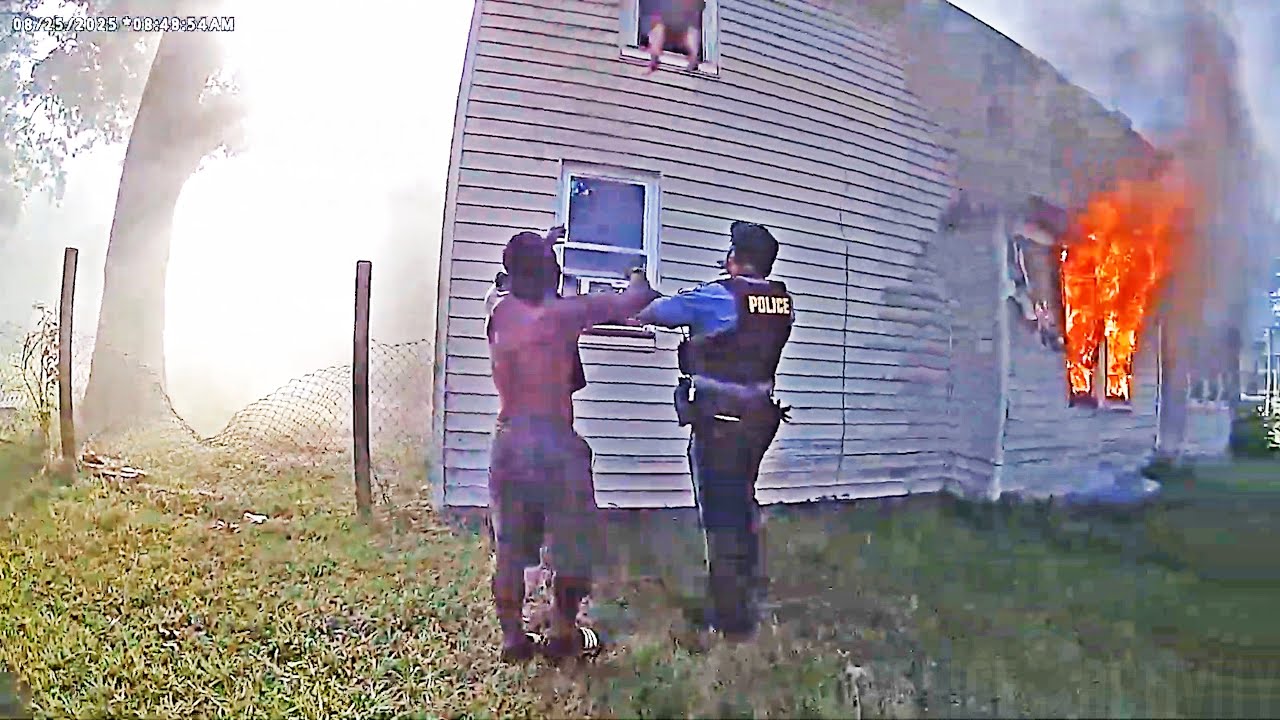 N.J. Cops and Neighbor Catch Child Jumping Out of Burning Home