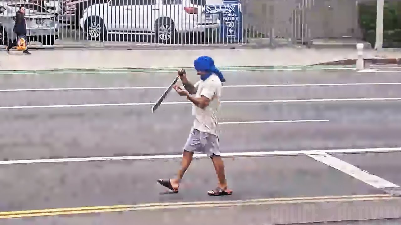 LA Officers Shoot Suspect Armed With Machete