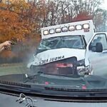 Man Steals Ambulance With Paramedic and Patient inside Before Fiery Crash
