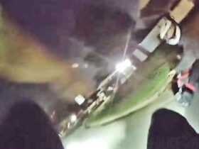 Cop Hitches Wild Hood Ride To Tackle Teen On Minibike