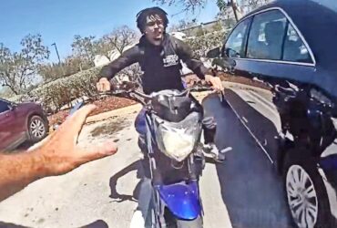 Motorcyclist Hits Officer Then Gets Tased While Fleeing