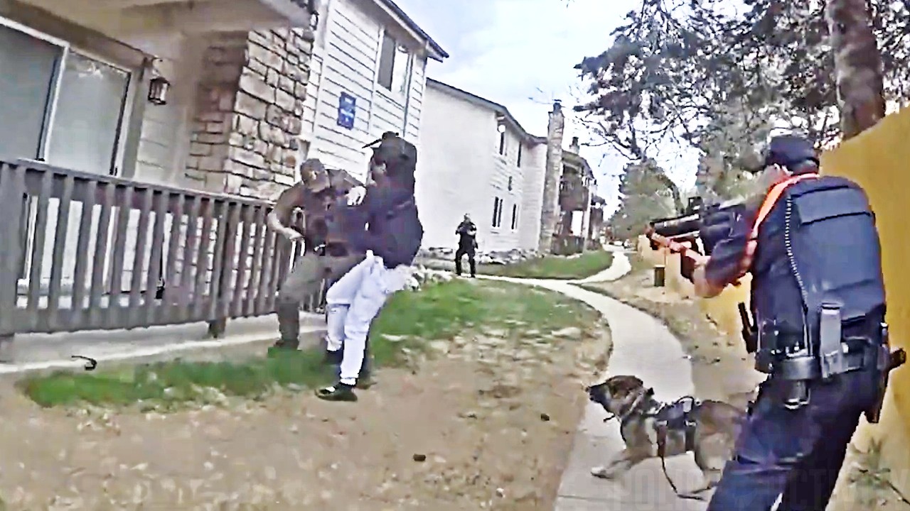 Suspect Attacks Officer With Butcher Knife