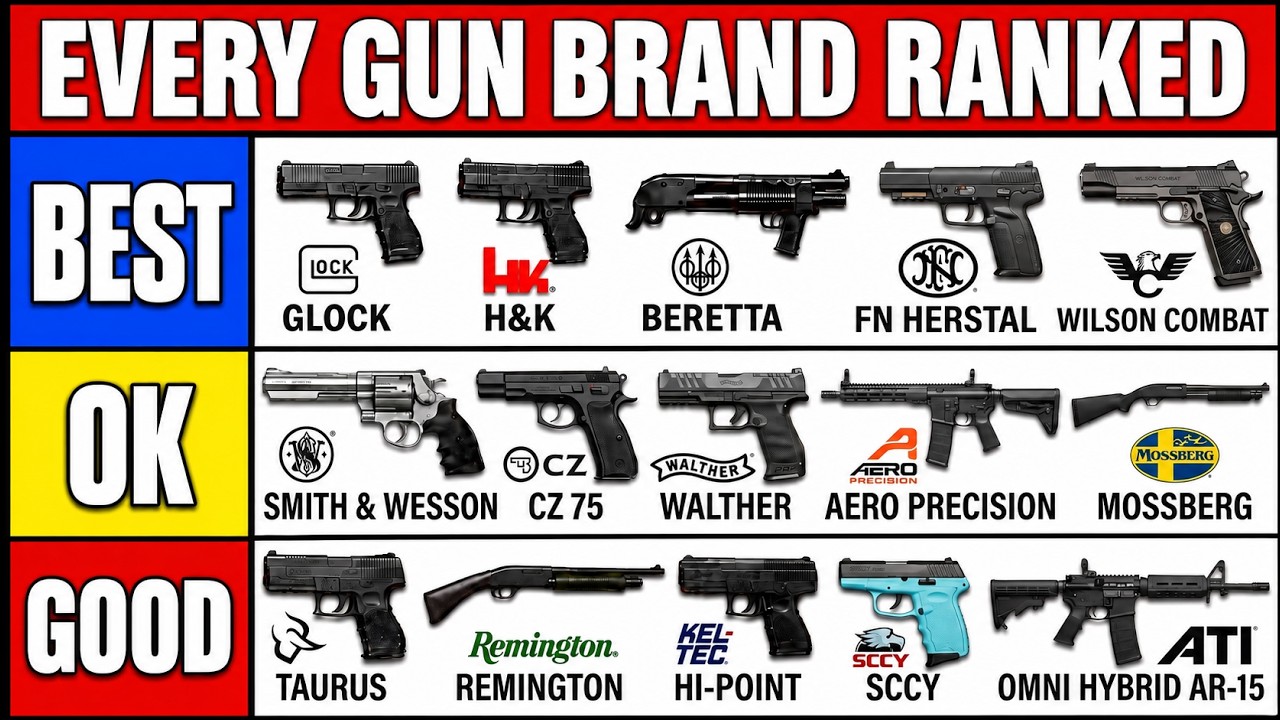 Every Major Gun Brand RANKED From Worst to Best (The Results Will Shock You!)