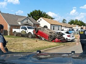 Police Pursuit Ends After Dodge Challenger Slams into Cars