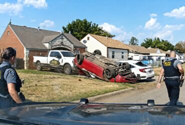 Police Pursuit Ends After Dodge Challenger Slams into Cars