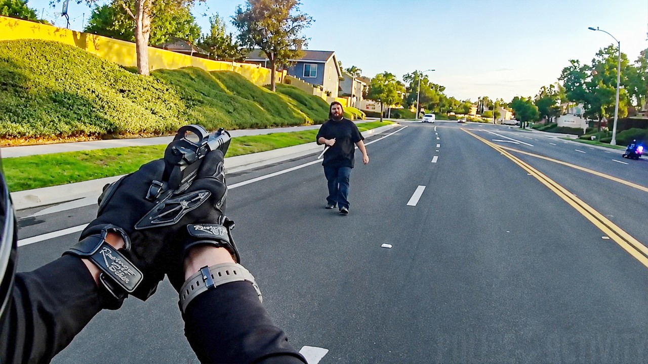 Officer Shoots Man After He Pulls Out a Large Knife